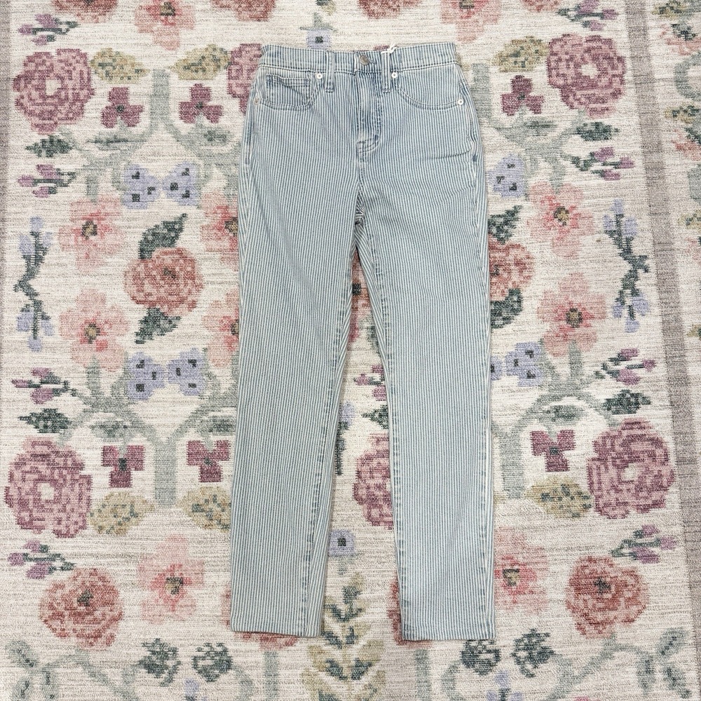 Madewell Pinstripe Skinny Jeans Size 24 High Rise Causa Comfort NWT